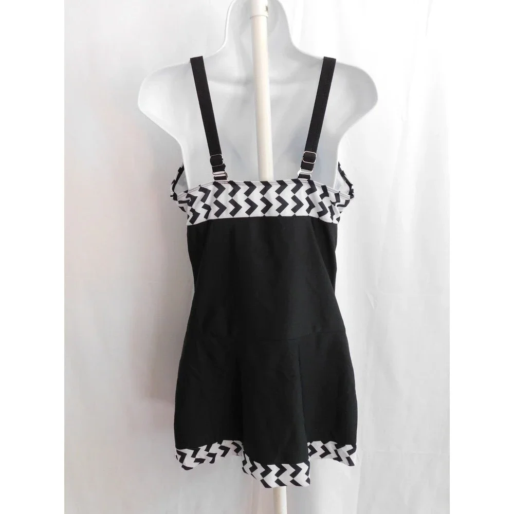 Unbranded Tankini L Women's Black, White Swim Suit Top Size L